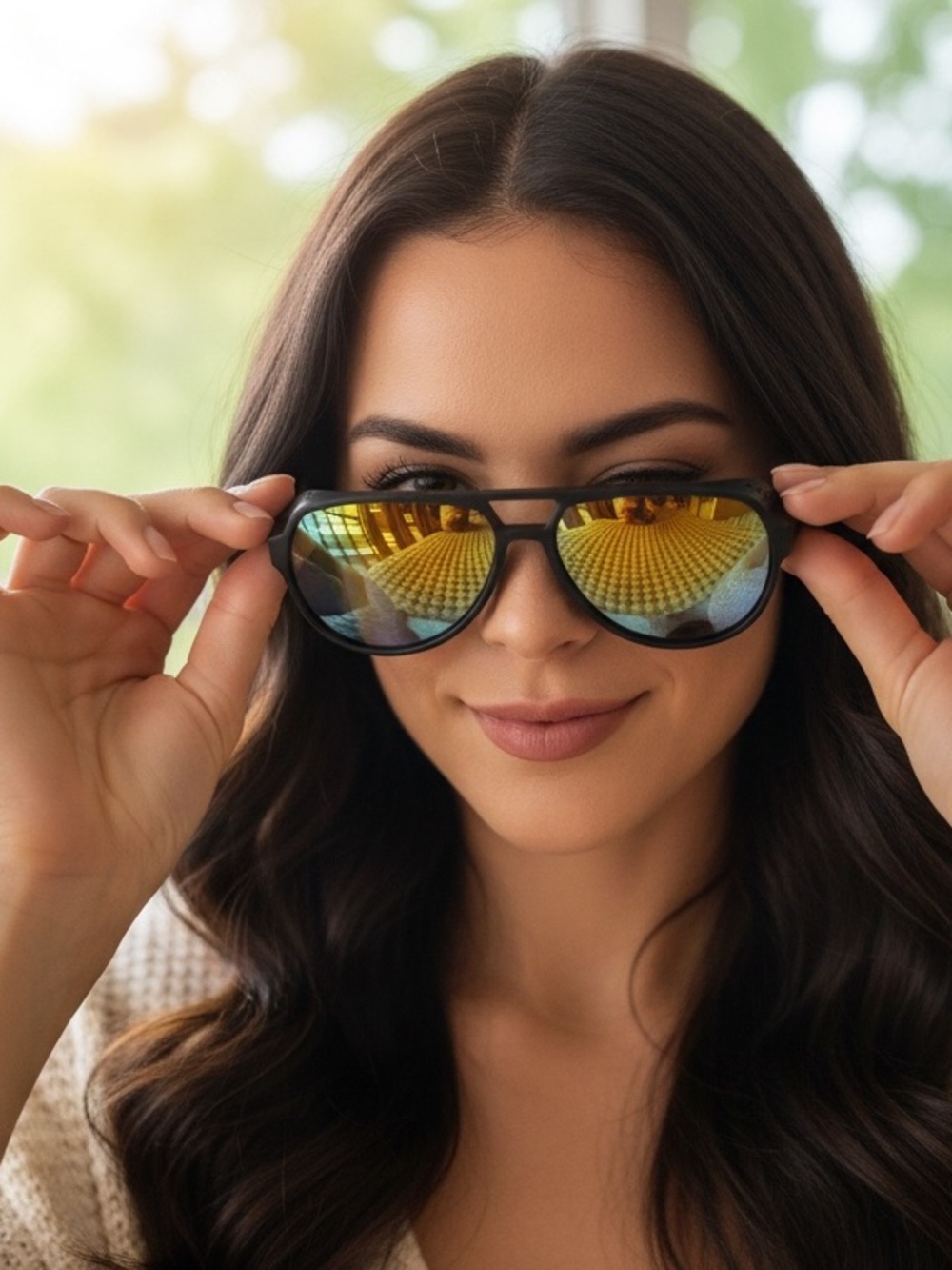 Yellow Mirrored Aviator Sunglasses - Women- Verse